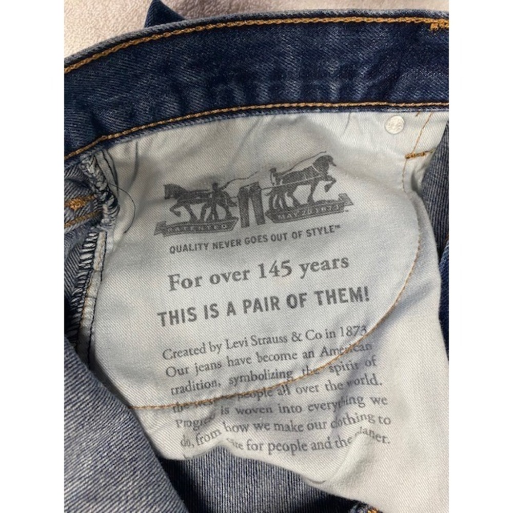 Levi's 505 Regular Fit‎ Jeans Mens W38 L32 Medium Wash Blue Denim Pants - Picture 8 of 9